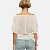 Madeo Cowl Neck Tee in Ivory