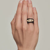 Oval Ring Stack - White Topaz & Smokey Quartz