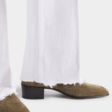 Flared Jeans in White Cotton Denim