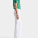 Flared Jeans in White Cotton Denim