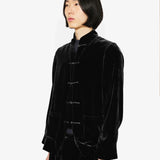 Yali Velvet Blazer in Black