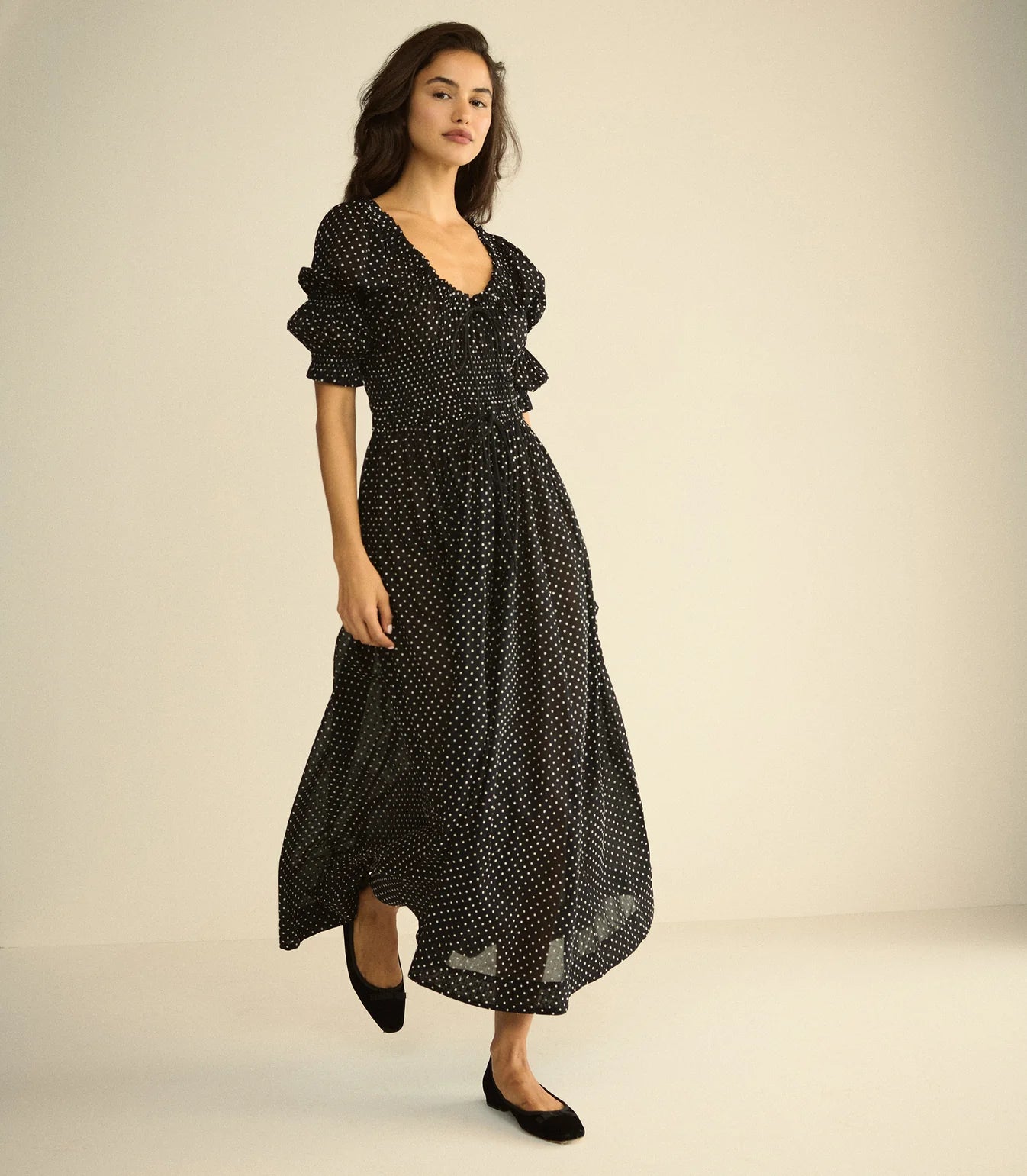 Ischia Dress in Noir Dot