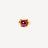 Rhodolite Garnet Sugarloaf Ring 18K YG
