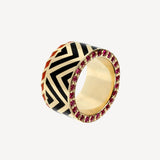 Memphis Chevron Wide Band In Thai Ruby