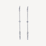 Maxi Jali Breeze Drop Chain Earrings in White Gold