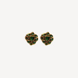 Heritage Earstuds Set with Emeralds