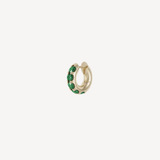 Mini Macro Hoop 1-Row Pave Emerald (Single)
