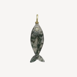 Sardine Charms in Moss Agate