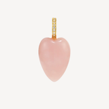 Heartstone Diamond Pendant in Pink Opal