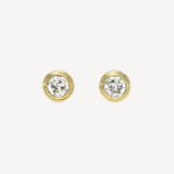 Double Bezel Old Euro Diamond Earrings