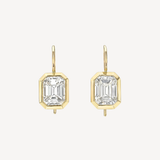 Emerald Cut Bezel Set Earrings