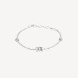 Jali Breeze Drop Chain Bracelet With 5 Links in White Gold