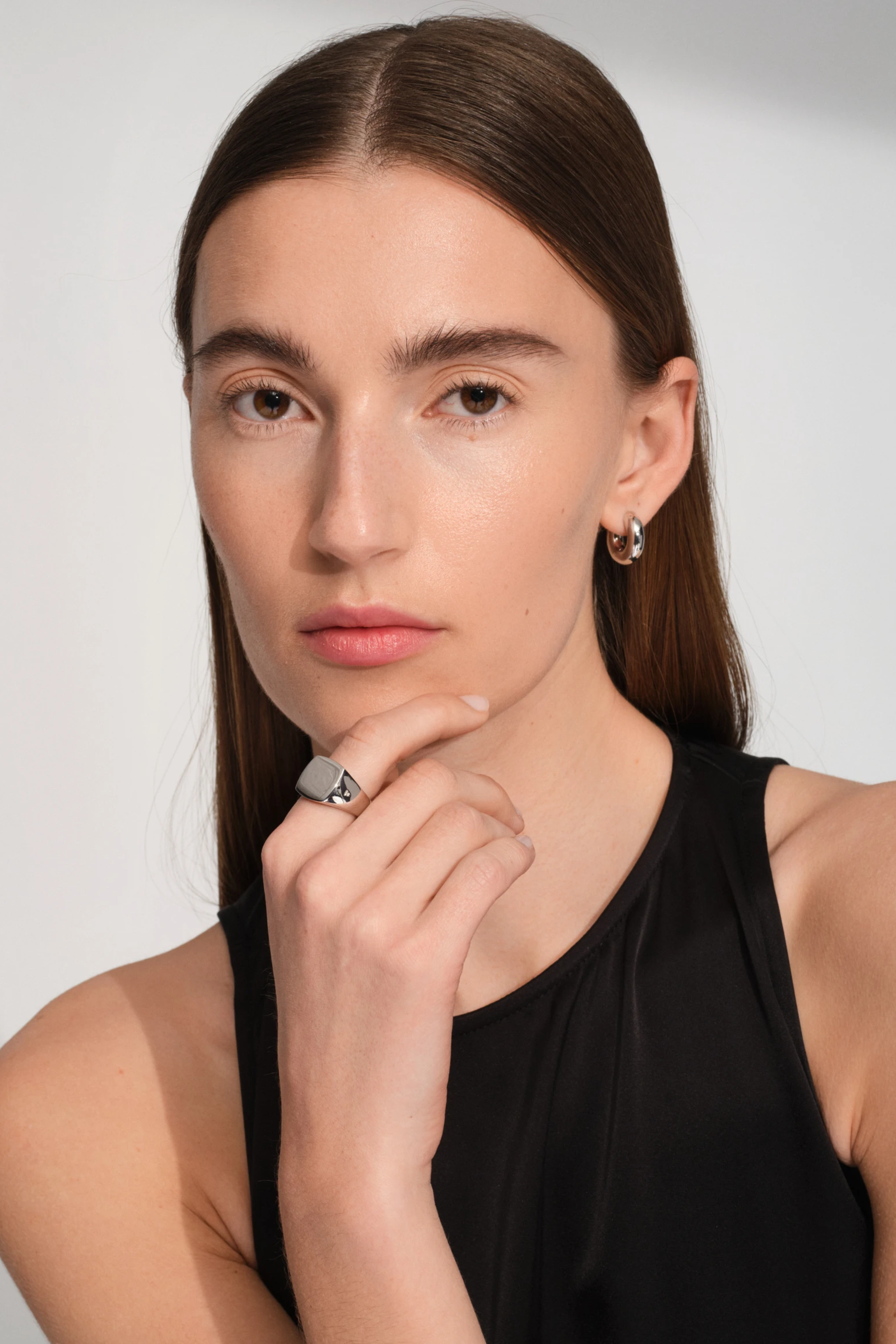 Silver Cushion Polished Ring