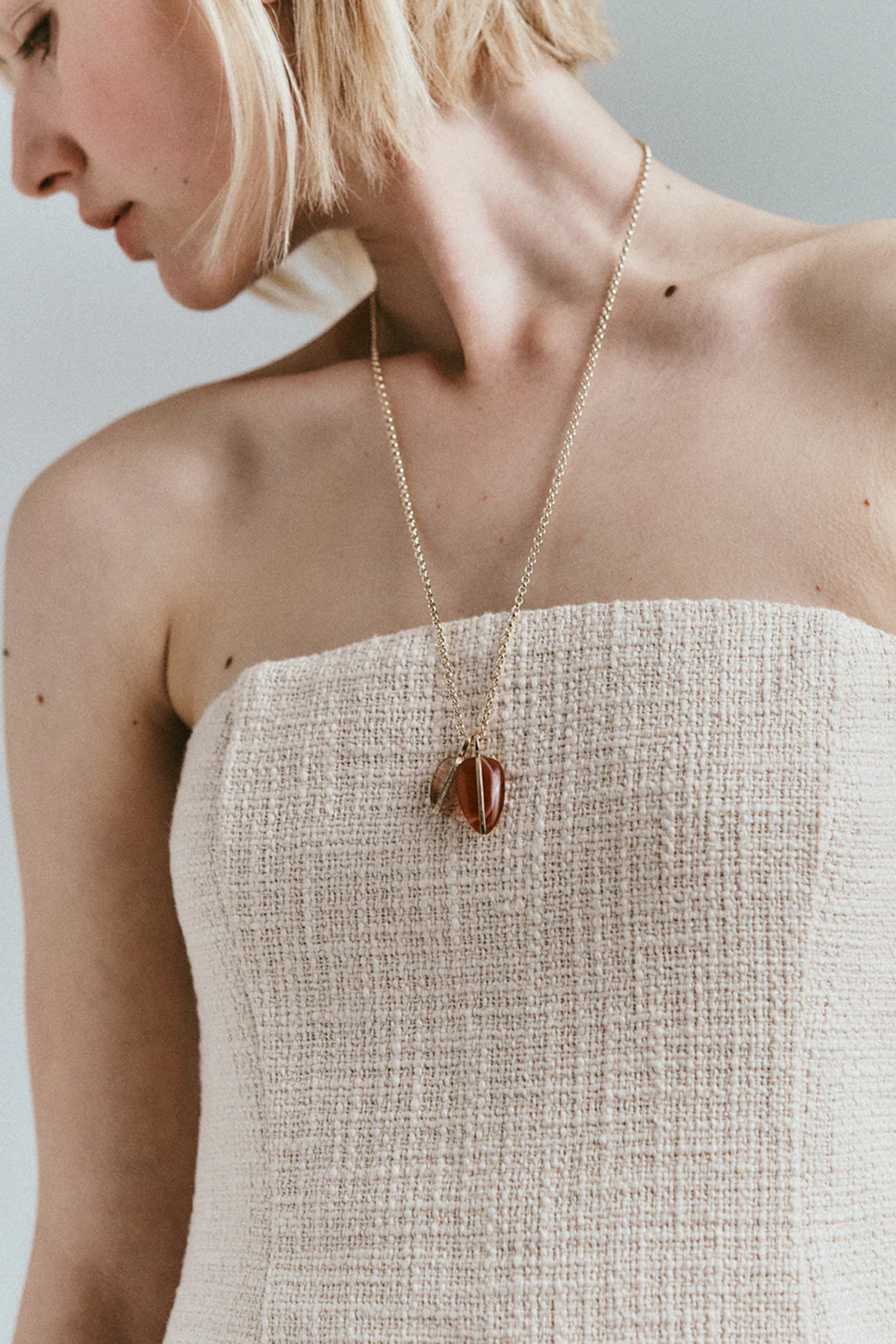 Small Diamond Pebble Pendant