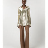 Straight Wool Twill Pants in Camel