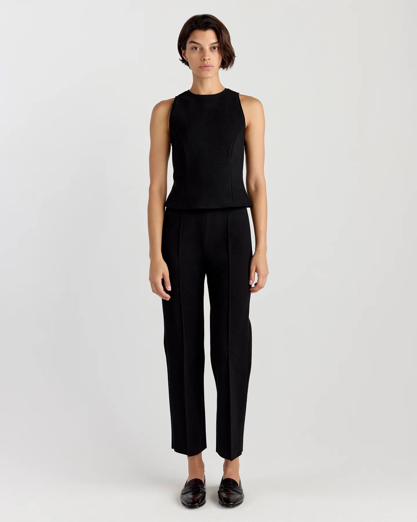 Mini Check Shane Pant in Black