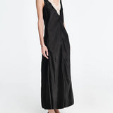 Lace V-Neck Dress in Black