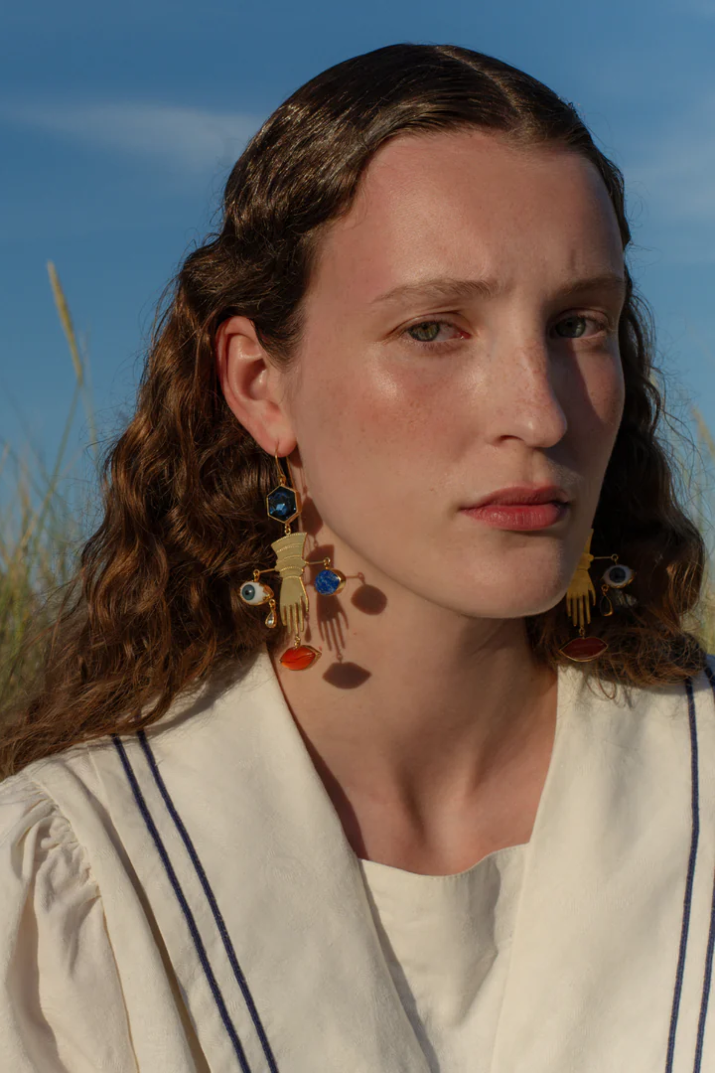 Glove & Face Charm Earrings