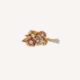 14k Yellow, Rose, & White Gold Floral Spray Brooch