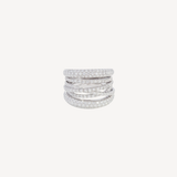 Diamond Scribble Ring in White Gold