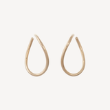 18k Yellow Gold Curved Oval Hoop Earrings