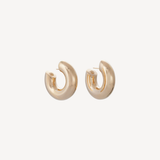 18k Yellow Gold Wide Tubular Hoop Earrings