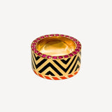 Memphis Chevron Wide Band In Thai Ruby