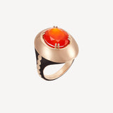 Sari Benares Cocktail Ring In Carnelian in Black