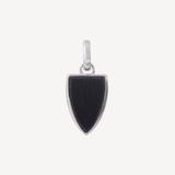 18K White Gold Black Onyx Triangular Men's Charm