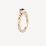 Sari Bandhani Granulated Solitaire Ring In Cushion Cut Spinel