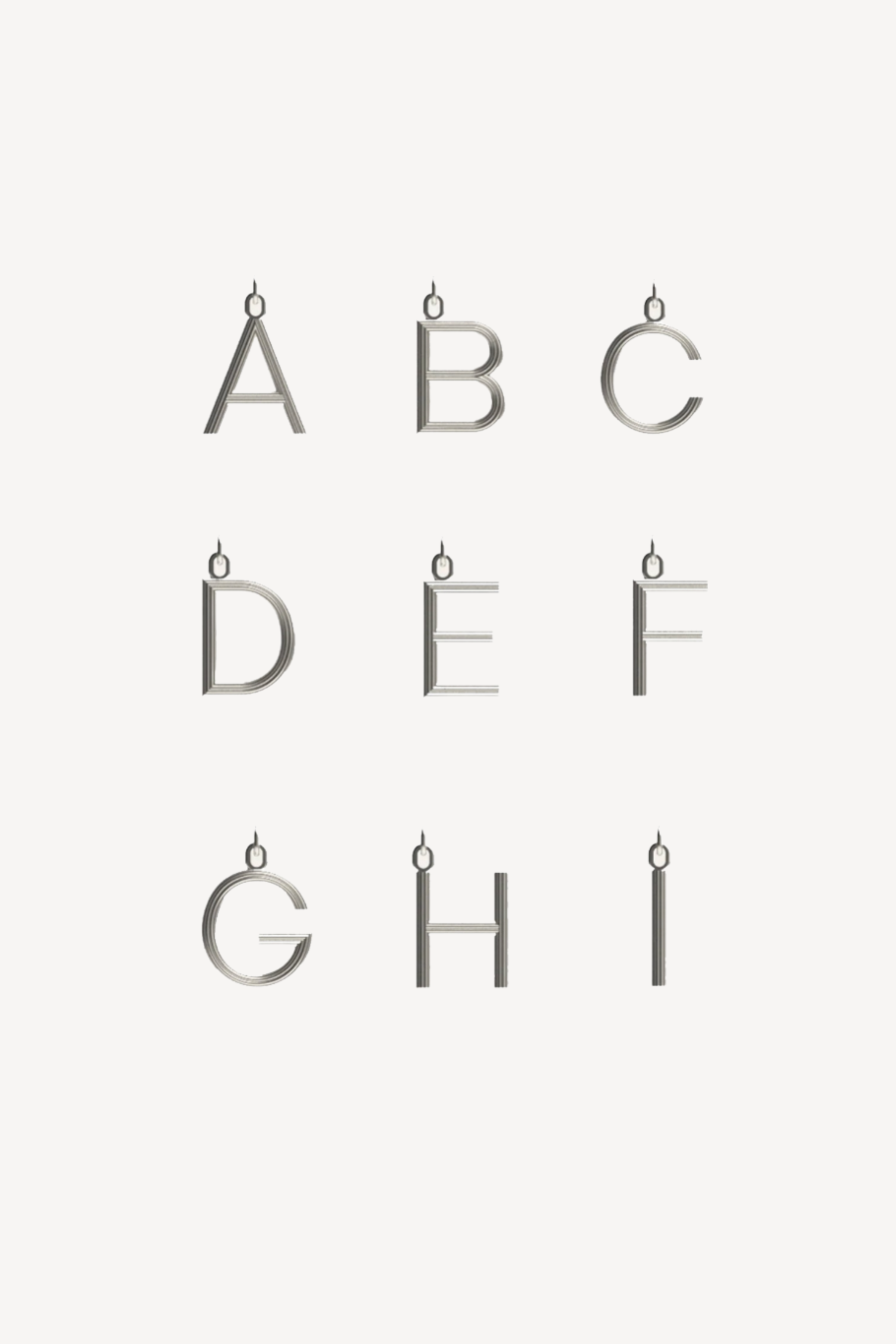 Silver Large Alphabet Necklace