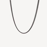 18K White Gold With Black PVD Curb Chain Necklace