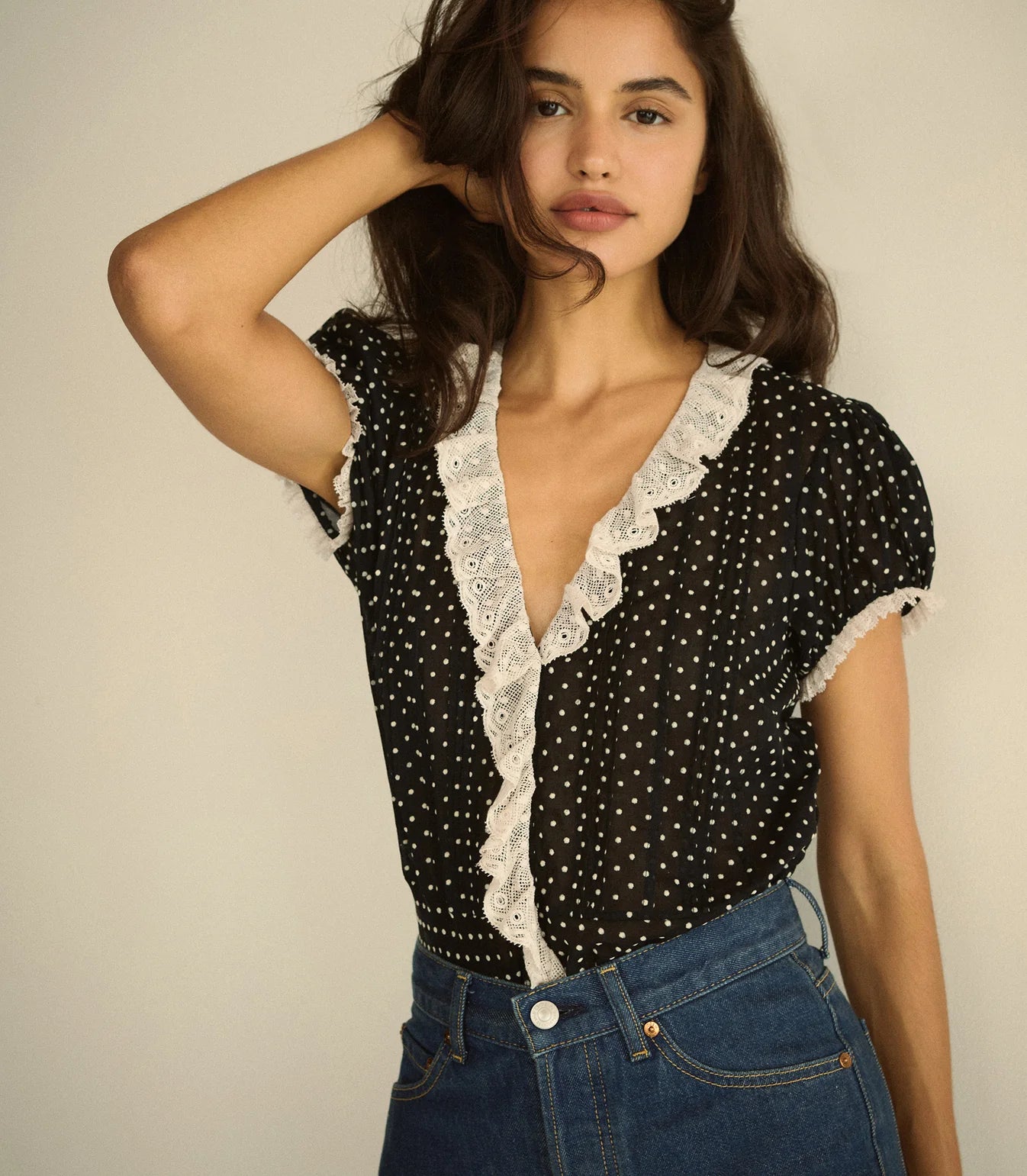 Orella Top in Noir Dot