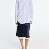 Bias Ribbon Skirt in Navy