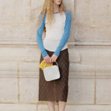 Silk Cotton Pencil Skirt