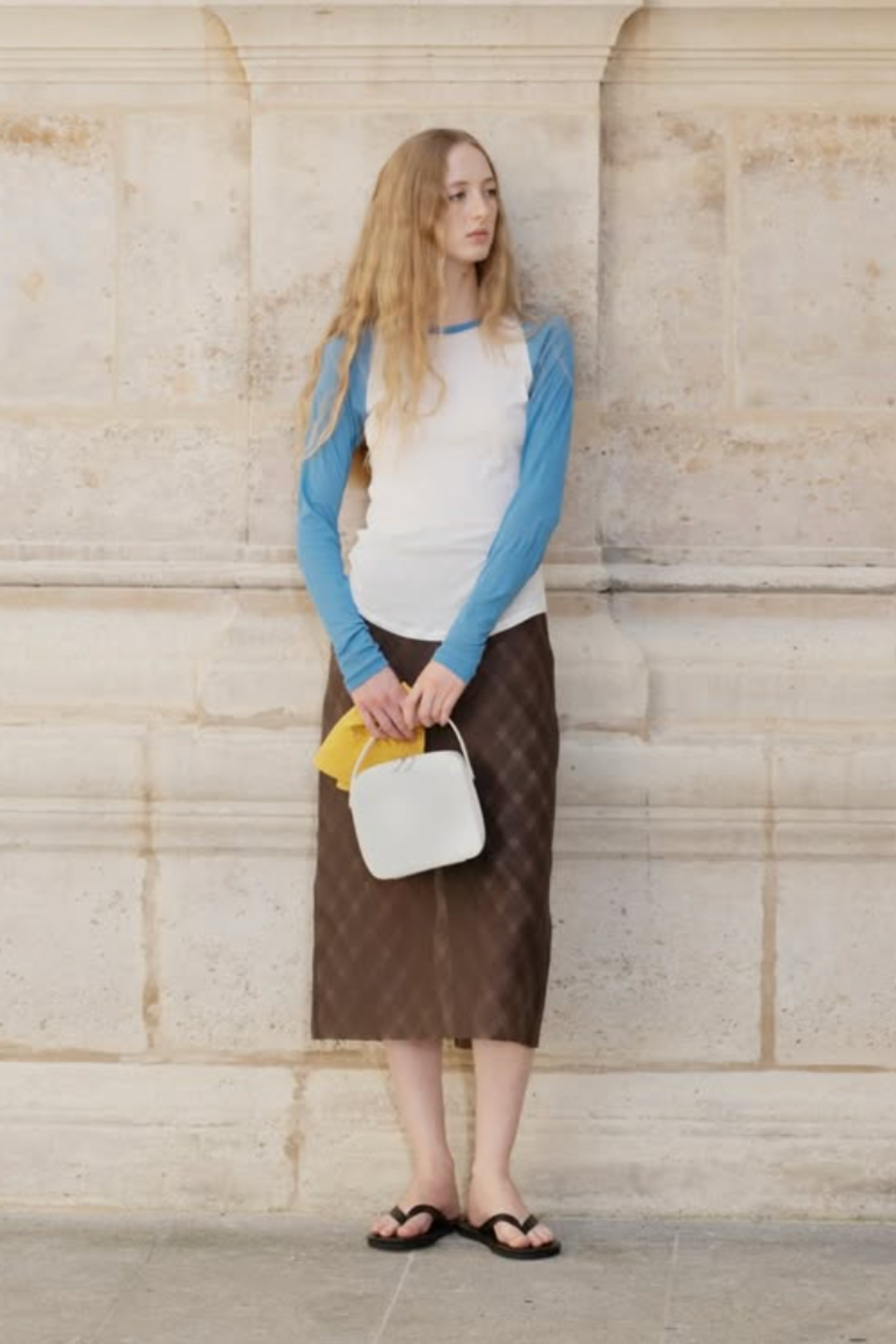 Silk Cotton Pencil Skirt