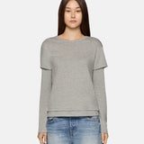 Rory Layered Long Sleeve in Heather Grey