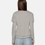 Rory Layered Long Sleeve in Heather Grey