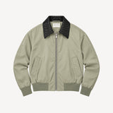 Satin/Nylon With Leather Collar in Tarragon
