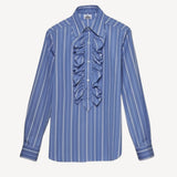 Ruffle Polo Shirt in Paris Stripe