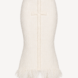 Mademoiselle Tweed-Dechire Skirt Woven in Tofu