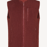 Fleece Pleats Vest in Red