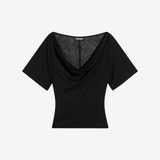 Madeo Cowl Neck Tee in Black