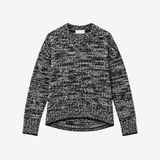 The Frequency Sweater In Marled Merino in Black + White