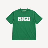 Graphic T-Shirt in Green & White Cotton Jersey