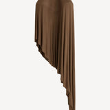 Draped Sculptural Skirt in Toffee