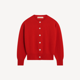 Ada Crewneck Cardigan in Poppy Red