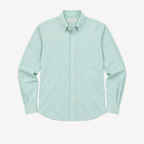 Wide Button-Down Collar Shirt in Mint Cotton Pinpoint