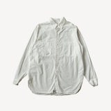 Relaxed Fit White Chambray Work Shirt in White