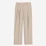 Super Light Wool Two-Tuck Slacks in Top Beige